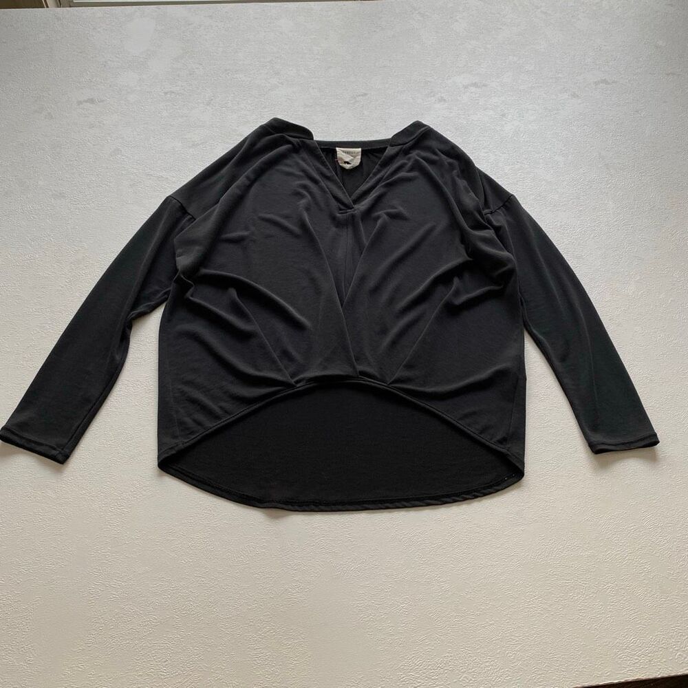 Harper Heritage Black V-Neck Long Sleeve Blouse | Women’s Small | Soft Stretch